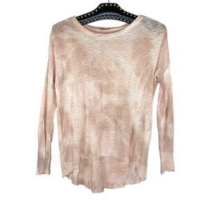 Generation Love Tie Dye Long Sleeve Pointelle Silk Blend Top XS/S